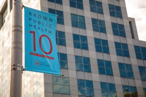 10 years banner in front of the SPH building